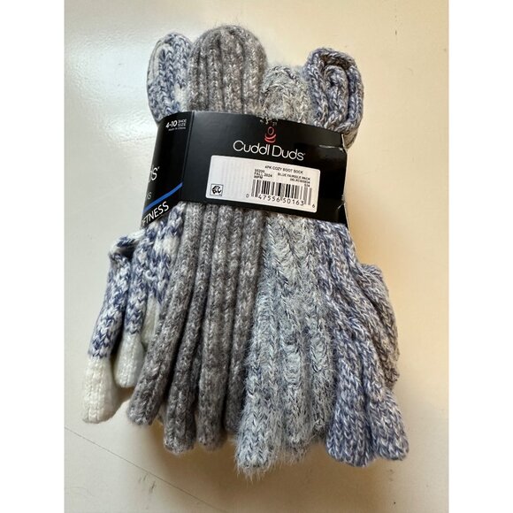 Cuddl Duds Ladies Comfort Boot Socks Cozy Plushfill Womens Size 4-10 4 Pack NIP - Picture 3 of 5